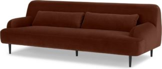 An Image of Giselle 3 Seater Sofa, Warm Caramel Velvet