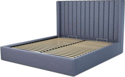 An Image of Custom MADE Cory Super King size Bed with Ottoman, Denim Cotton