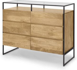 An Image of Kilby Wide Chest of Drawers, Light Mango Wood & Black