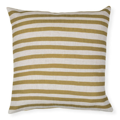 An Image of Heal's Candy Stripe Cushion Olive 45 x 45cm