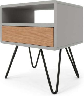 An Image of Ukan Bedside Table, Grey & Oak