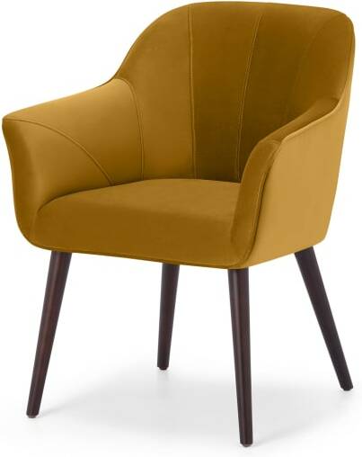 An Image of Fordell Carver Dining Chair, Mustard Velvet