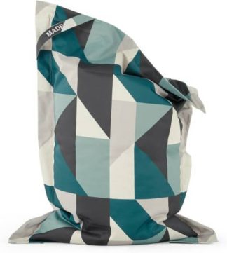 An Image of Small Piggy Bean Bag, Teal Multi Print