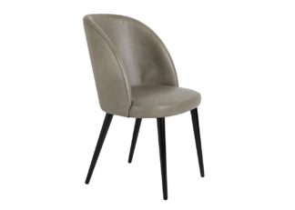An Image of Heal's Austen Dining Chair Grey Leather Black Leg
