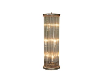 An Image of Timothy Oulton Rod Floor Lamp Natural Metal Tall