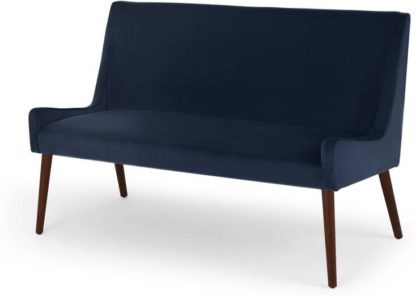An Image of Higgs Upholstered Bench, Royal Blue Velvet