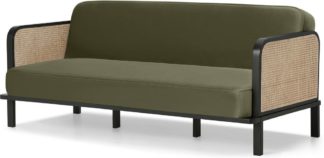 An Image of Toriko Click Clack Sofa Bed, Sycamore Green Velvet