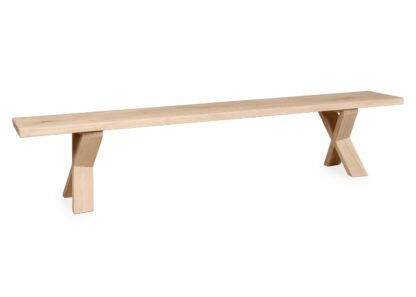 An Image of Heal's Oslo Bench 200x35cm White Oiled Oak Straight Edge Not Filled