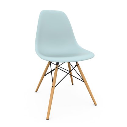 An Image of Vitra Eames DSW Chair New Height Ice Grey Dark Maple