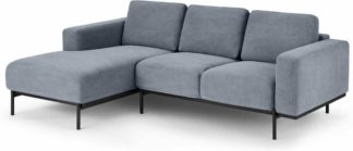 An Image of Jarrod Left Hand facing Chaise End Corner Sofa, Washed Blue Cotton