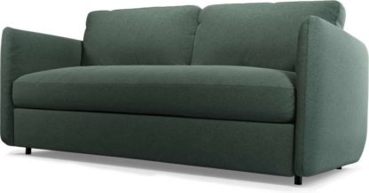 An Image of Fletcher 3 Seater Sofabed with Memory Foam Mattress, Woodland Green