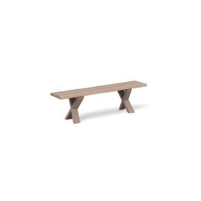 An Image of Heal's Oslo Bench 200x35cm White Oiled Oak Straight Edge Not Filled