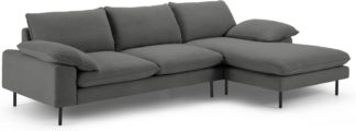 An Image of Fallyn Right Hand Facing Chaise End Sofa, Stoned Slate Fabric