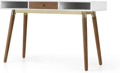 An Image of Edelweiss Desk, Walnut and Brass