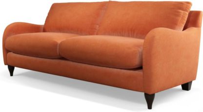 47fc97520c02df6909b13b323800c7f2808f3249262b025af84ab616047f2fc8.jpg An Image of Custom MADE Sofia 3 Seater Sofa, Plush Coral Velvet