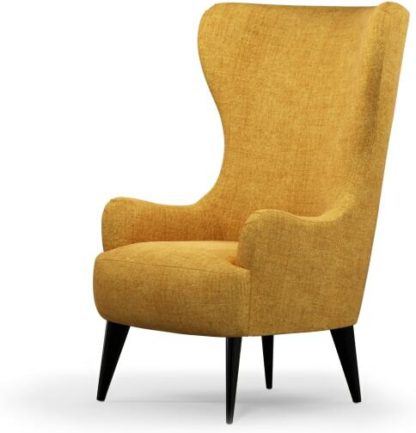 An Image of Bodil Accent Armchair, Imperial Yellow with Black Wood Leg