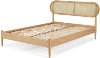 An Image of Reema Double Bed, Cane & Oak