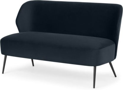An Image of Topeka 2 Seater Sofa, Twilight Blue Velvet