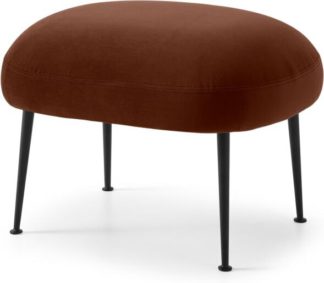 An Image of Bonnie Footstool, Warm Caramel Velvet