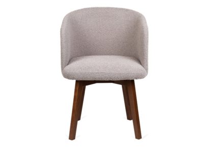 An Image of Heal's Edit Swivel Office Chair Copenhagen Grey Walnut Stain Leg