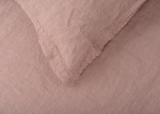 An Image of Heal's Washed Linen Dusky Pink Duvet Cover Double