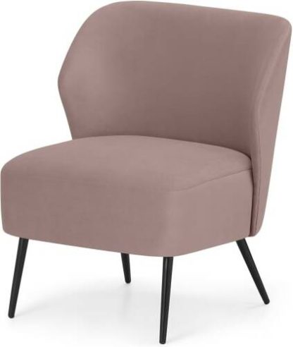 An Image of Topeka Accent Armchair, Pearl Pink Velvet
