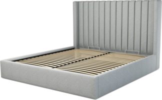 An Image of Custom MADE Cory Super King size Bed with Ottoman, Wolf Grey Wool