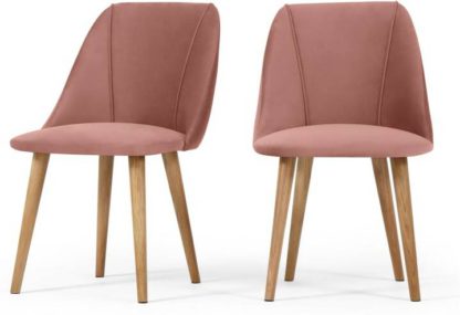 540bc836e836475a0ce0fbeb67f42208fea925739cf0ba07053c571037d893d8.jpg An Image of Lule Set of 2 Dining Chairs, Blush Pink Velvet