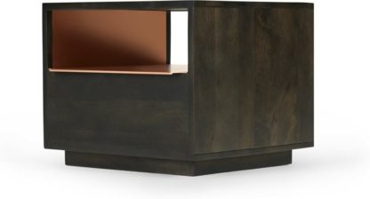 An Image of Anderson Bedside Table, Mocha Mango Wood & Copper