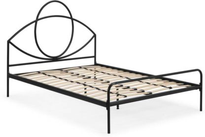 An Image of Josefa Double Bed, Black Metal
