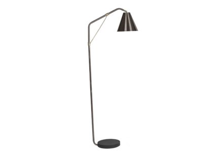 An Image of Heal's Hayden Floor Lamp Black Base Gunmetal Shade