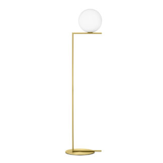 An Image of Flos IC F2 Floor Light Brushed Brass