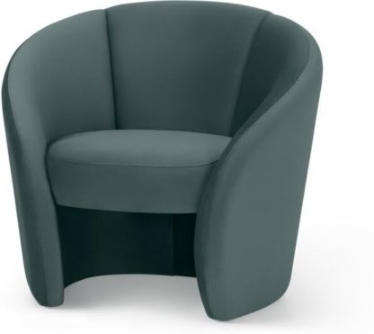 An Image of Abigail Accent Armchair, Marine Green Velvet