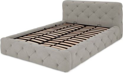 An Image of Sloan King Size Ottoman Storage Bed, Washed Grey Cotton