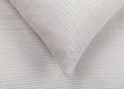 An Image of Heal's Reversible Stripe Duvet Cover Grey Double