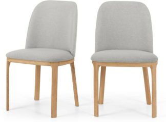 An Image of Set of 2 Nuno Dining Chairs, Oak and Hail Grey