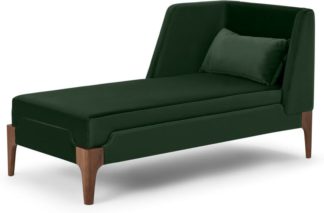 An Image of Roscoe Left Hand Facing Chaise Longue, Pine Green Velvet