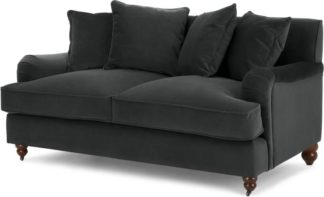 An Image of Orson 2 Seater Sofa, Scatterback, Midnight Grey Velvet