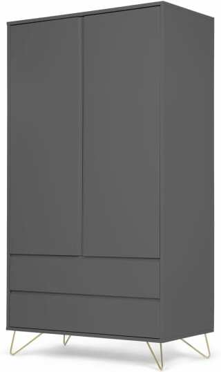 An Image of Elona Wardrobe, Charcoal and Brass