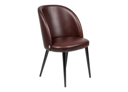 An Image of Heal's Austen Dining Chair Grey Leather Black Leg