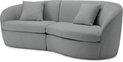 An Image of Reisa 3 Seater Sofa, Steel Boucle