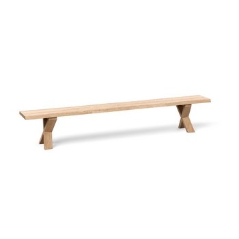 An Image of Heal's Oslo Bench 200x35cm White Oiled Oak Straight Edge Not Filled