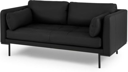 An Image of Harlow Large 2 Seater Sofa, Denver Black Leather