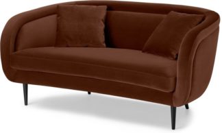 An Image of Caswell 2 Seater Sofa, Warm Caramel Velvet