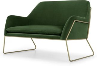 An Image of Frame Loveseat, Grass Cotton Velvet & Brass