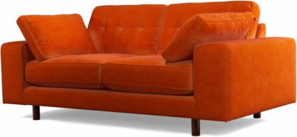 An Image of Content by Terence Conran Tobias, 2 Seater Sofa, Plush Paprika Velvet, Dark Wood Leg