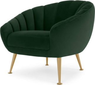 An Image of Primrose Accent Armchair, Pine Green Velvet