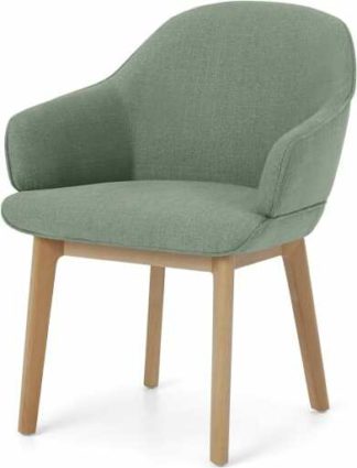 An Image of Erdee Carver Dining Chair, Grey Green Weave
