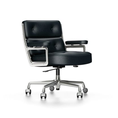 An Image of Vitra Eames Lobby Chair Es104 Nero Leather