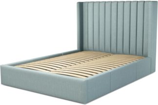 An Image of Custom MADE Cory King size Bed with Drawers, Sea Green Cotton